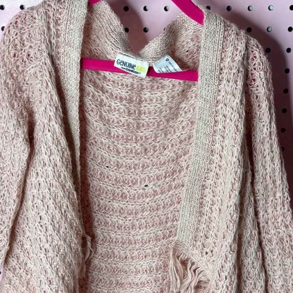 Genuine Kids Heathered Mauve Fringe Cardi. great Condition. Size 3t